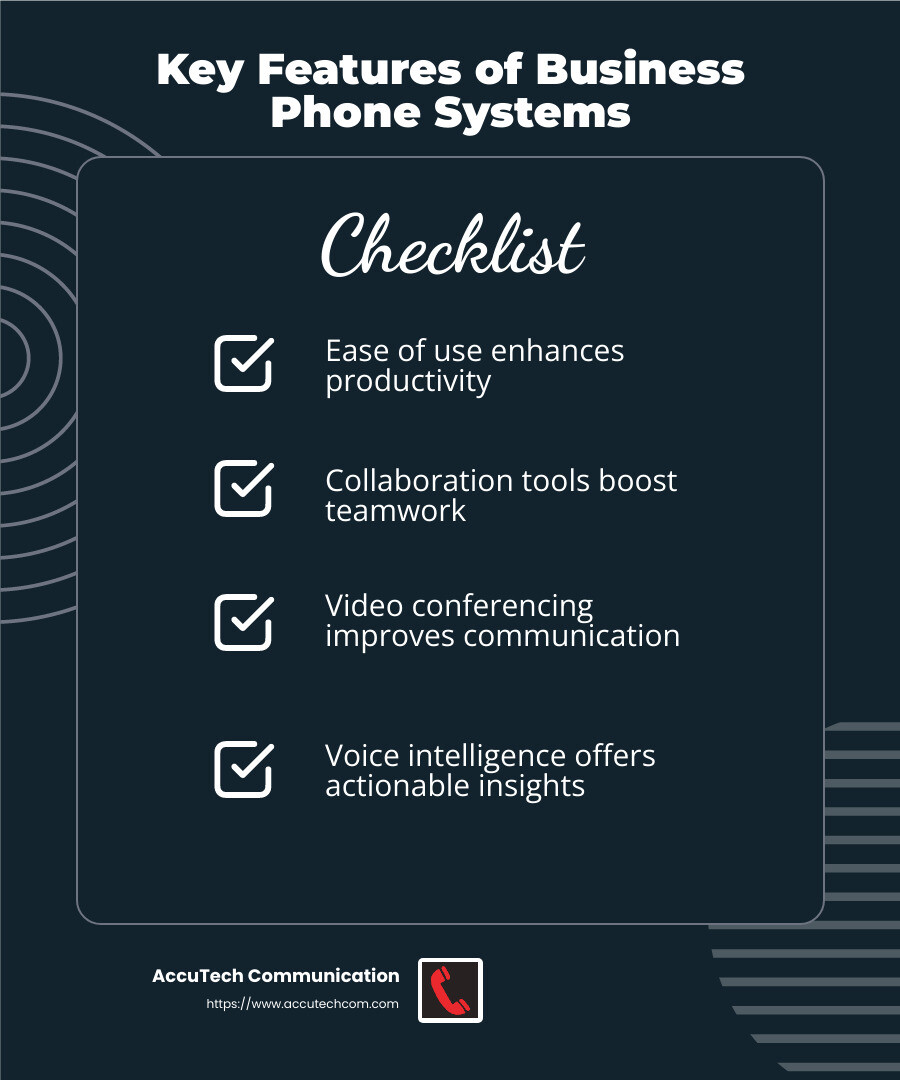 Scalability and Flexibility in Business Phone Systems - business phone systems infographic checklist-dark-blue