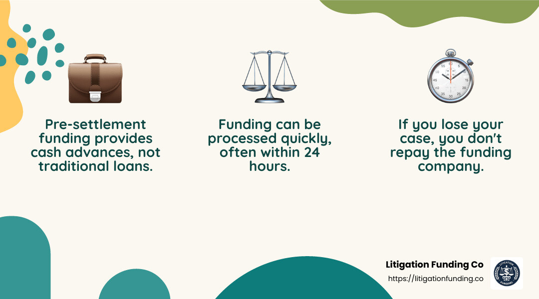 Understanding the Non-Recourse Nature of Pre-Settlement Funding - who regulates pre settlement funding infographic 3_facts_emoji_nature