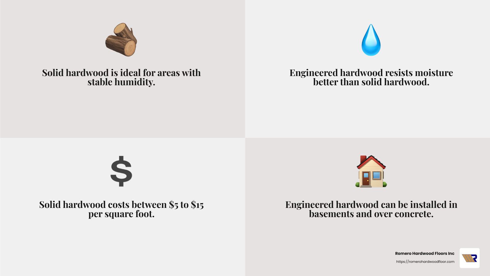 Considerations for Choosing Hardwood Flooring - how do you install hardwood floors infographic 4_facts_emoji_grey