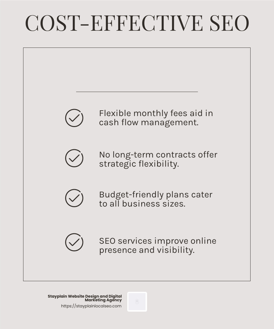 Budget-Friendly SEO Services - Chattanooga SEO services infographic checklist-light-beige