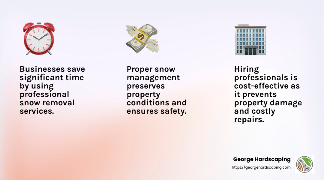 The value of professional snow removal services - commercial snow removal services infographic 3_facts_emoji_light-gradient