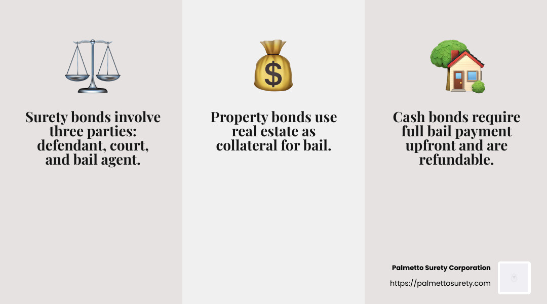 Understanding bail bonds: surety vs. Cash - what is bail bond insurance infographic 3_facts_emoji_grey