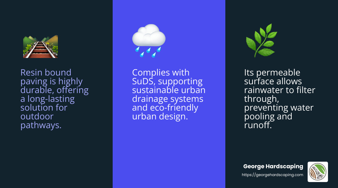 Benefits of permeable surfaces - permeable resin bound paving infographic 3_facts_emoji_blue