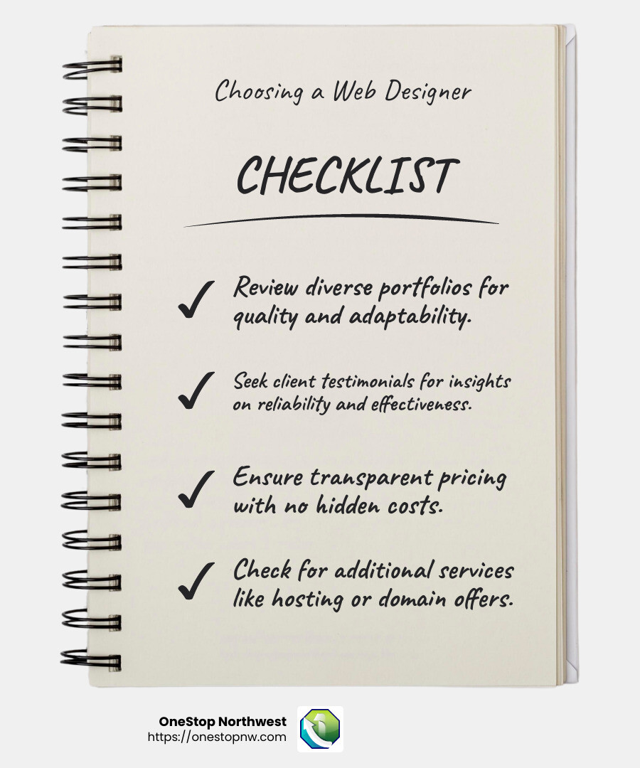 Client testimonials are a powerful tool in assessing a web designer's credibility. - black owned web designers near me infographic checklist-notebook