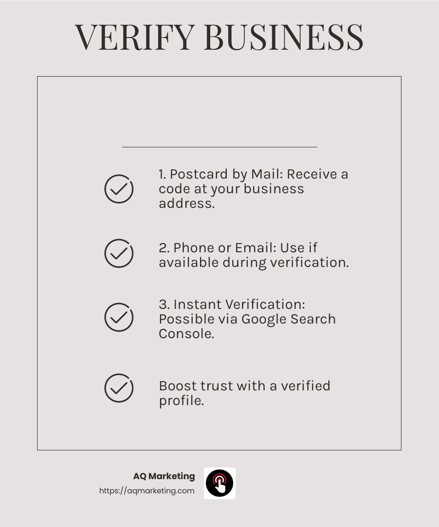 Verification Methods for Google Business Profile - google business profile infographic checklist-light-beige Verification Methods for Google Business Profile - google business profile infographic checklist-light-beige