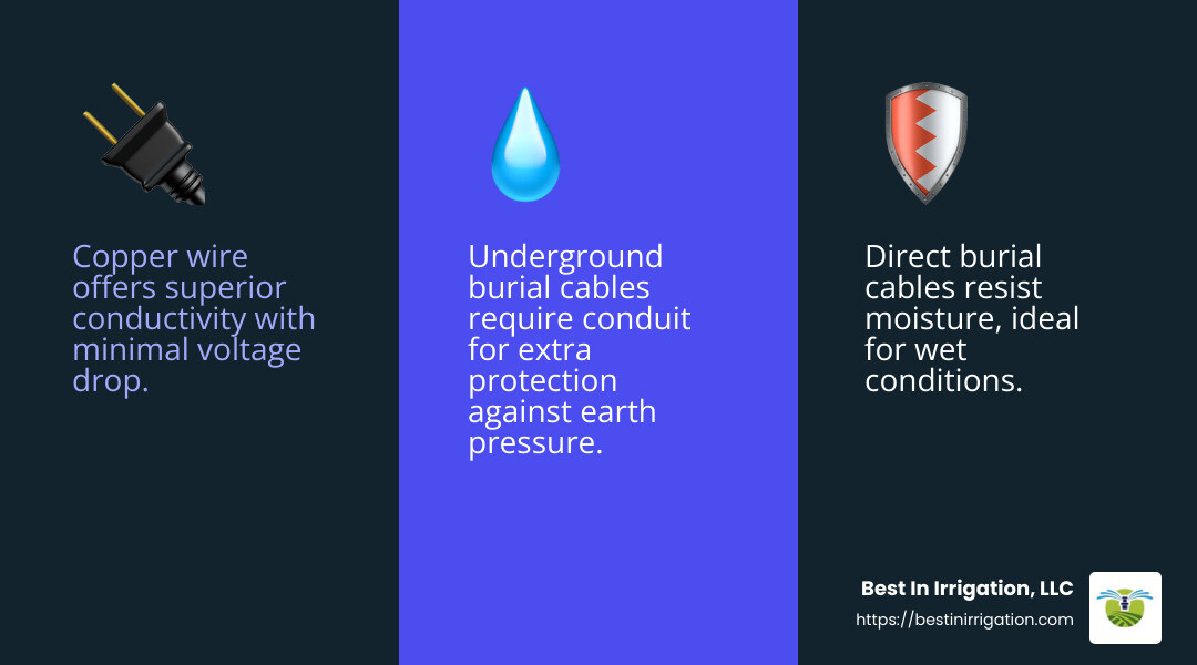 The benefits of using copper wire in landscape lighting - what gauge wire is best for landscape lighting infographic 3_facts_emoji_blue