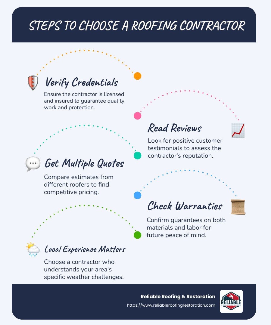 Steps to Choose a Roofing Contractor - roof contractor near me infographic infographic-line-5-steps-blues-accent_colors