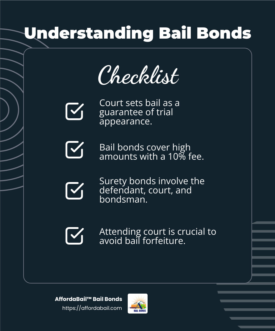 Understanding the Bail Process - 24/7 bail service infographic checklist-dark-blue