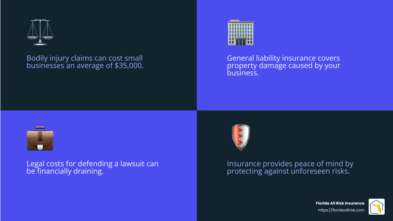 Legal costs infographic - tampa general liability insurance for small business infographic 4_facts_emoji_blue | liability insurance for small business cost