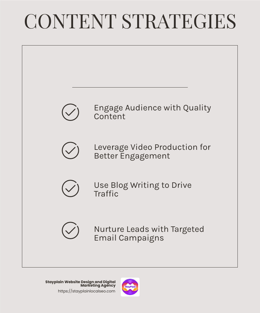 Good content engages your audience and keeps them coming back - online marketing companies in ghana infographic checklist-light-beige