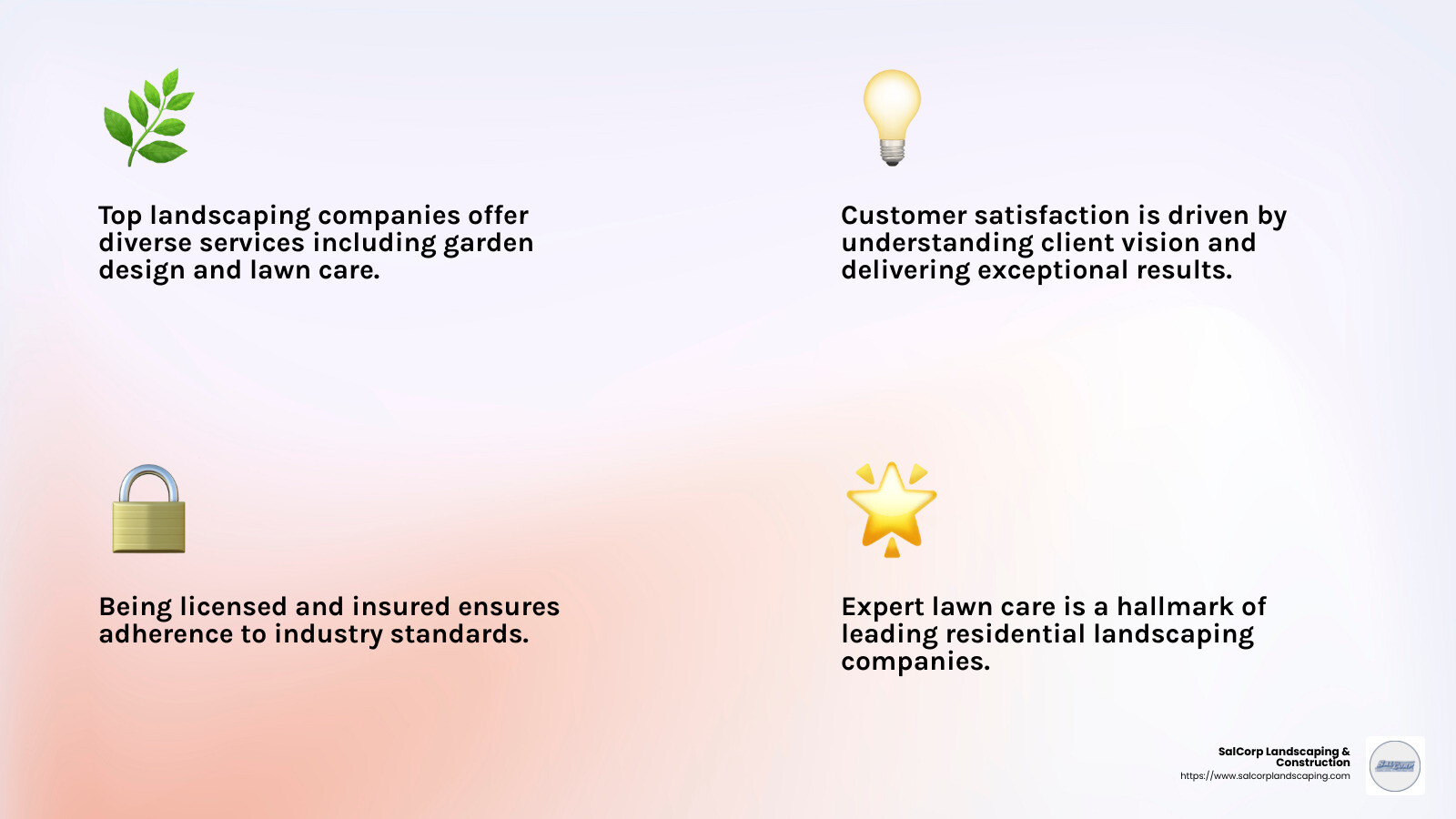 Customer satisfaction in landscaping - residential landscaping companies infographic 4_facts_emoji_light-gradient