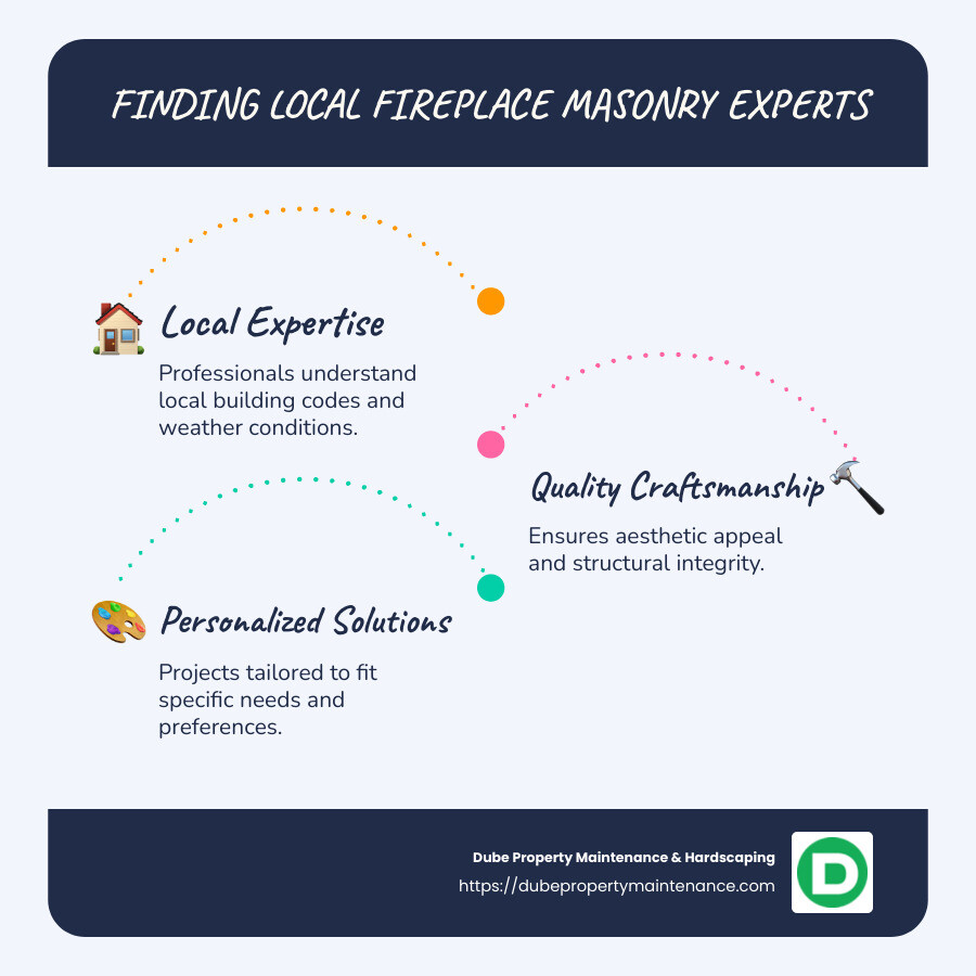 Advantages of Finding Local Fireplace Masonry Experts - fireplace masonry near me infographic infographic-line-3-steps-blues-accent_colors
