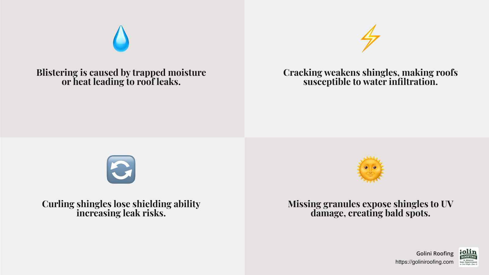 Signs of Shingle Damage - fix roof shingles infographic 4_facts_emoji_grey