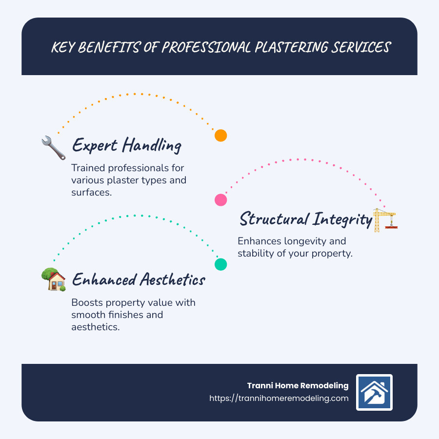 Key Benefits of Professional Plastering Services - professional plastering services infographic infographic-line-3-steps-blues-accent_colors