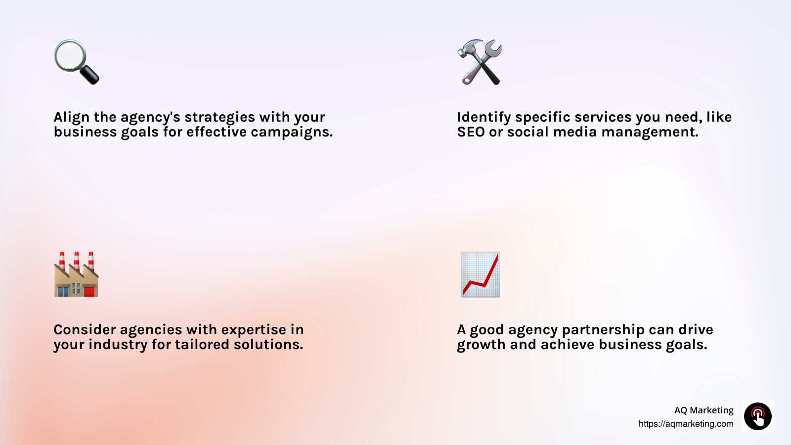 Choosing the right agency can lead to measurable success in digital marketing. - boston digital marketing agencies infographic 4_facts_emoji_light-gradient