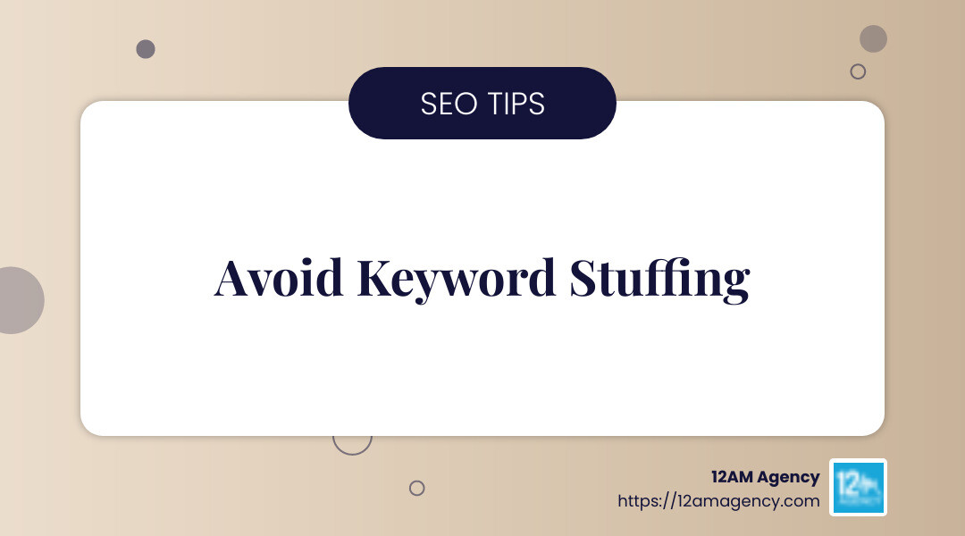 12AM Agency's commitment to personalized digital strategies - keyword stuffing checker tool infographic simple-info-landscape-card