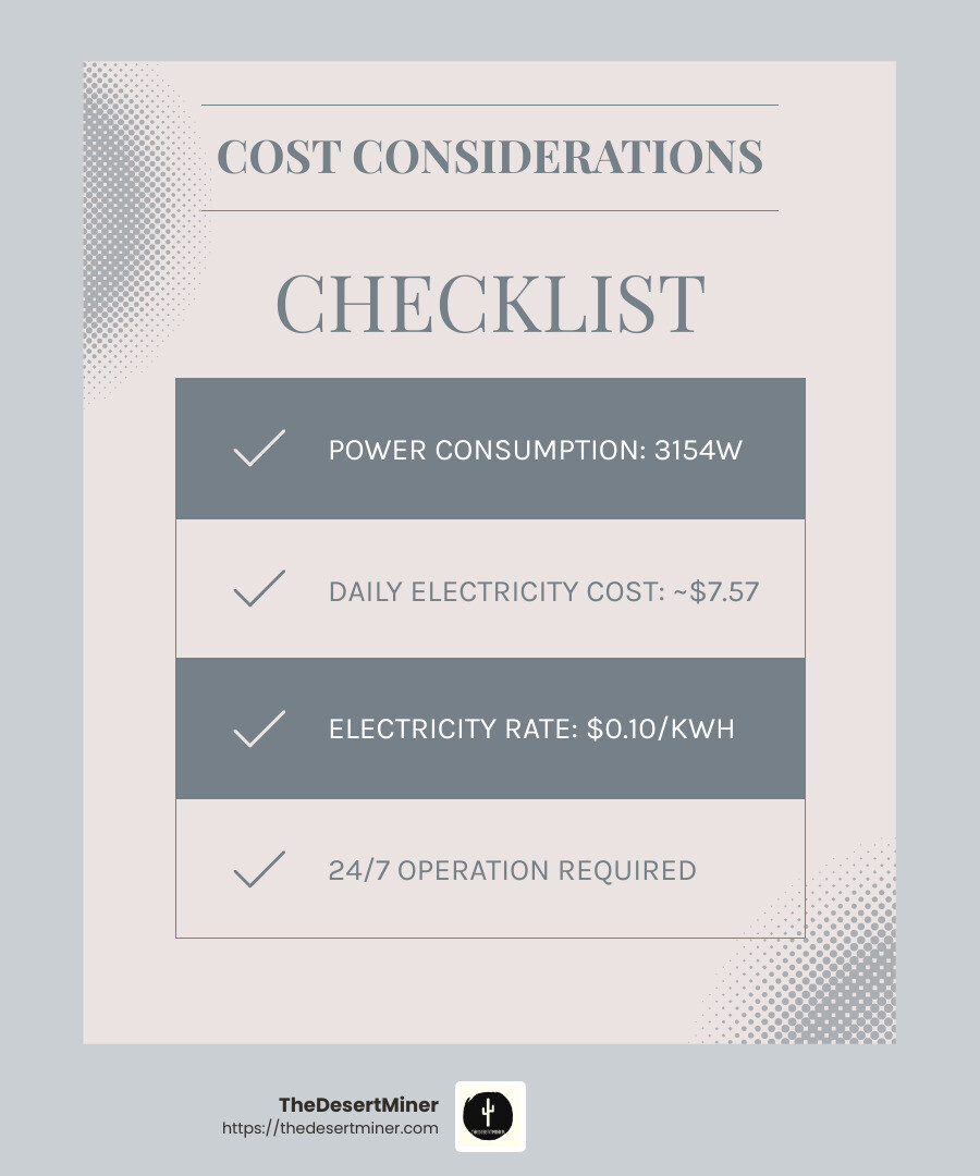 Electricity Costs Impact - antminer ka3 miner infographic checklist-light-blue-grey