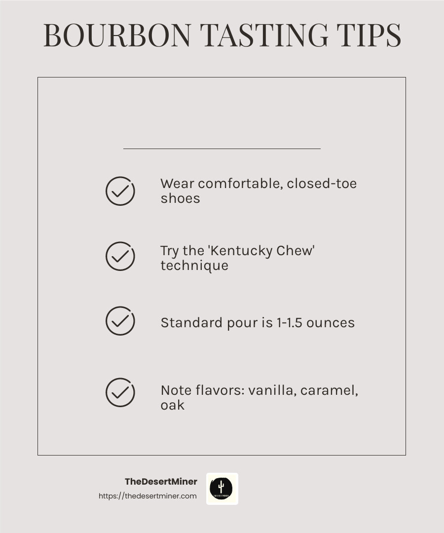 Tasting tips - bourbon tasting near me infographic checklist-light-beige