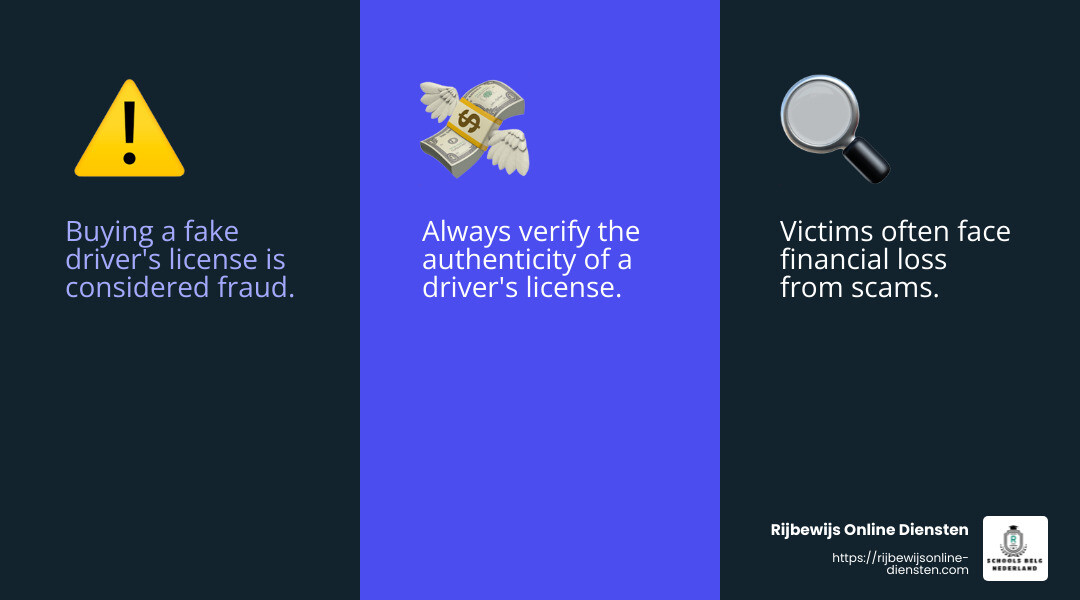 Fraud Warning - deutscher führerschein kaufen infographic 3_facts_emoji_blue