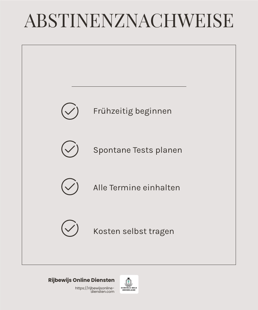 Abstinenznachweise - mpu gutachten dauer infographic checklist-light-beige