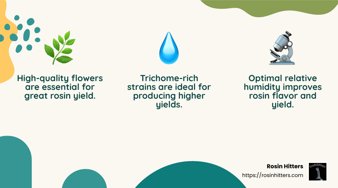 Relative Humidity Impact on Rosin Yield - Best rosin press practices infographic 3_facts_emoji_nature
