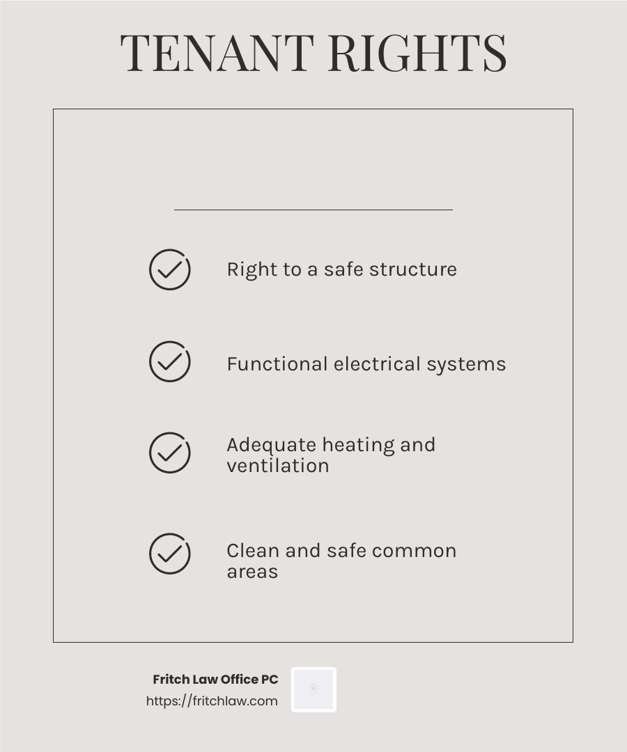 Habitable Home Requirements - tenant rights attorney near me infographic checklist-light-beige