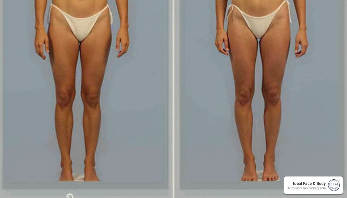 knee liposuction - knee liposuction before and after