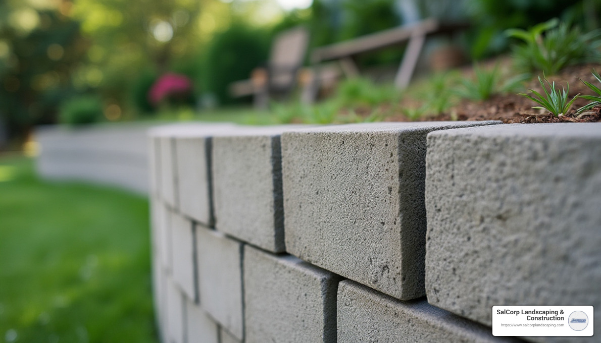 Interlocking concrete blocks - retaining wall landscaping