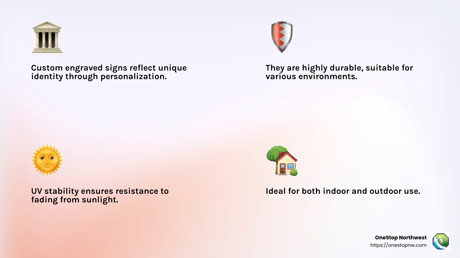 Durability and Weather Resistance - custom engraved signs infographic 4_facts_emoji_light-gradient Durability and Weather Resistance - custom engraved signs infographic 4_facts_emoji_light-gradient