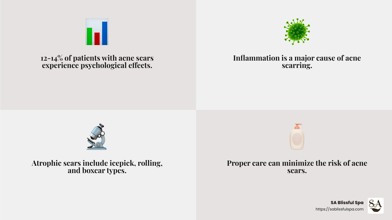 Statistic: 12-14% of patients with acne scars experience psychological effects - microneedling vs chemical peel for acne scars infographic 4_facts_emoji_grey