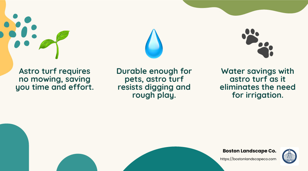 Astro Turf Benefits Infographic - astro turf for pets infographic 3_facts_emoji_nature