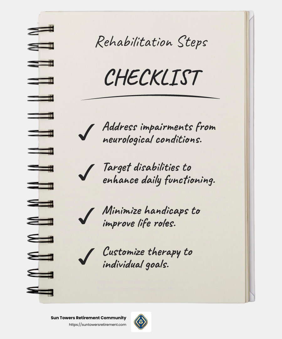 Impairment, Disability, and Handicap Explained - outpatient neurological rehabilitation infographic checklist-notebook