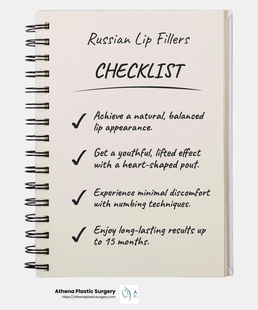 Finding Russian Lip Fillers Near You: Tips and Recommendations 6 Long-lasting results - russian lip filler near me infographic checklist-notebook