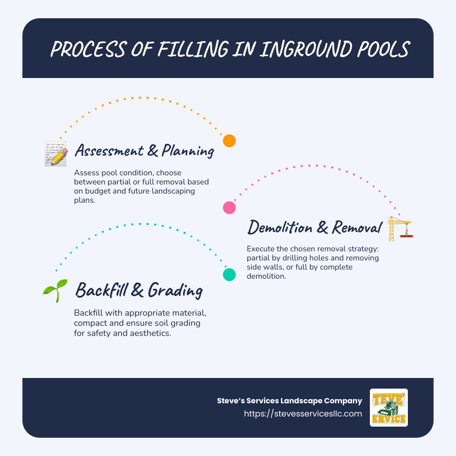 Infographic about companies that fill in inground pools services and benefits - companies that fill in inground pools infographic infographic-line-3-steps-blues-accent_colors