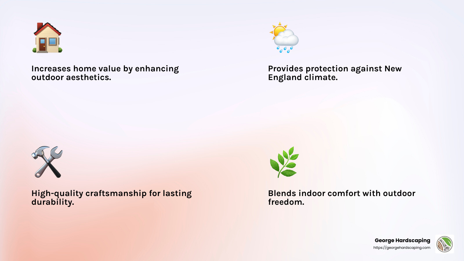 Quality Craftsmanship in Essex County - custom patio enclosures infographic 4_facts_emoji_light-gradient