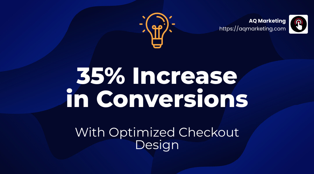 Stat: 35% increase in conversions with optimized checkout design - business marketing service infographic simple-stat-landscape-lightbulb