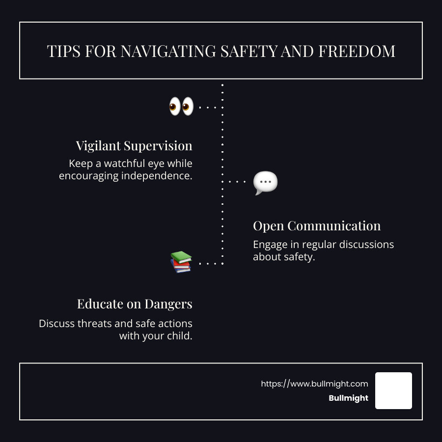 Checklist of safety tips for parents in Tailwinds Development Center, Miami, FL: Navigating safety and freedom - Tips for Parents in Tailwinds Development Center, Miami, FL: Navigating Safety and Freedom infographic infographic-line-3-steps-dark