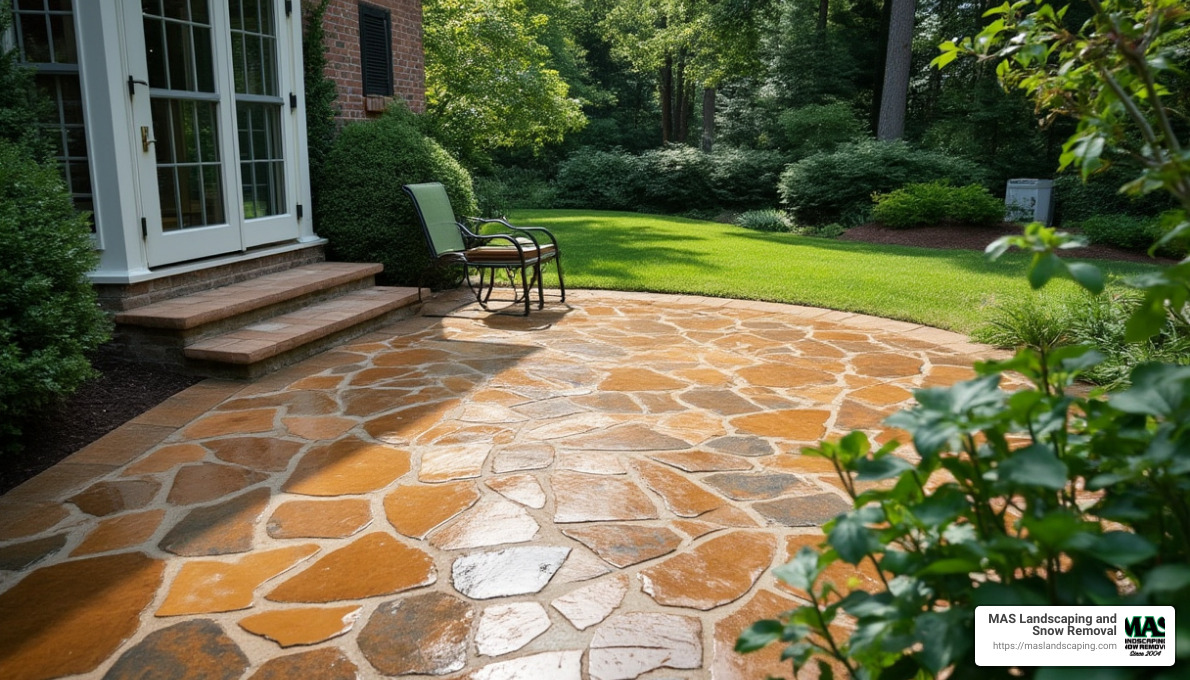 Stamped concrete patio - garden paving companies near me