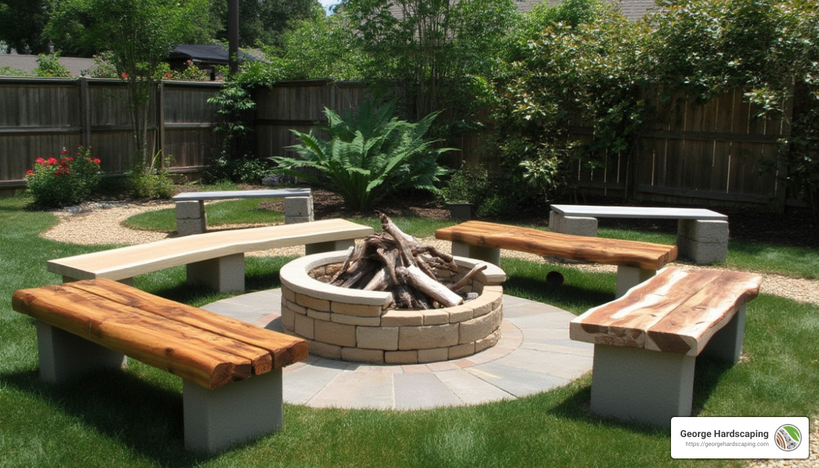 Unique fire pit seating options - Comfortable fire pit seating