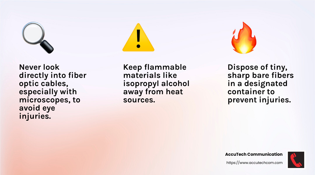 Safety in Fiber Optic Installations - Fiber Optic Contractors infographic 3_facts_emoji_light-gradient
