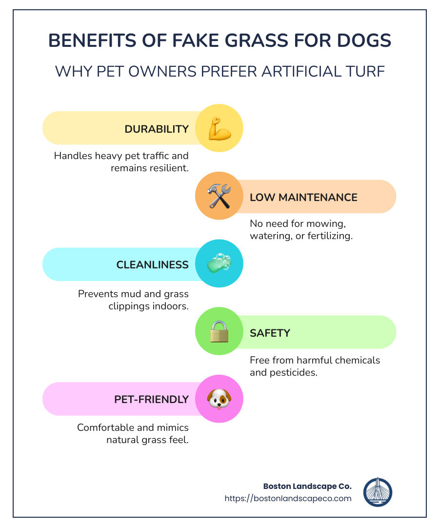 Benefits of fake grass for dogs infographic - fake grass for dogs infographic infographic-line-5-steps-colors