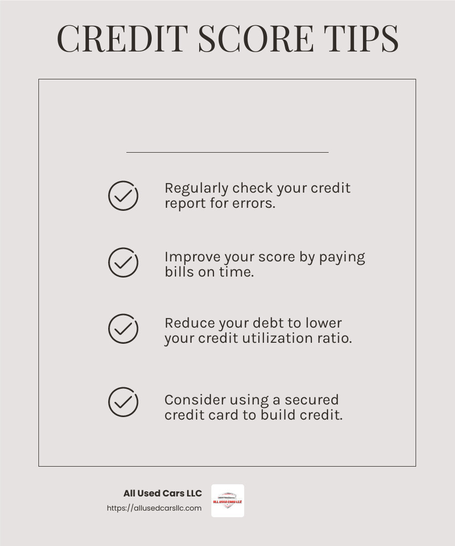 Credit Score Importance - cheap car finance infographic checklist-light-beige