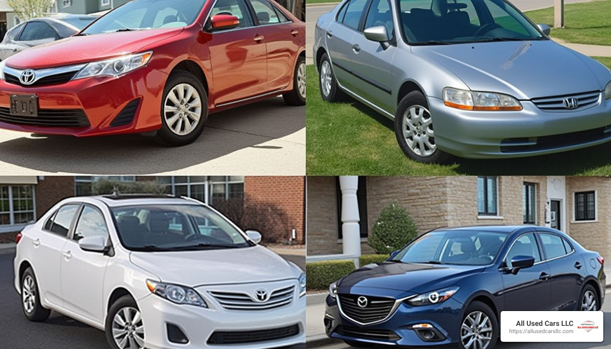 Toyota Camry, Honda Civic, Honda Accord, Toyota Corolla, Mazda3 - Used cars for students