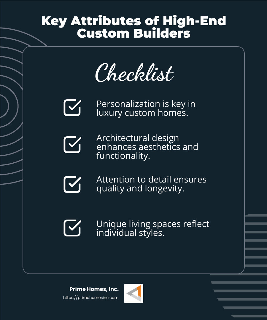 Attention to detail is key in high-end custom homes - high-end custom builders infographic checklist-dark-blue