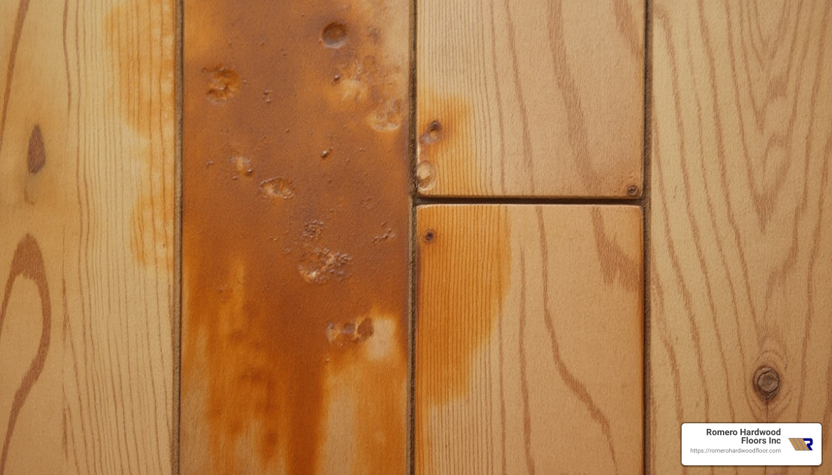 Stain pooling on uneven floors - sanding new hardwood floors