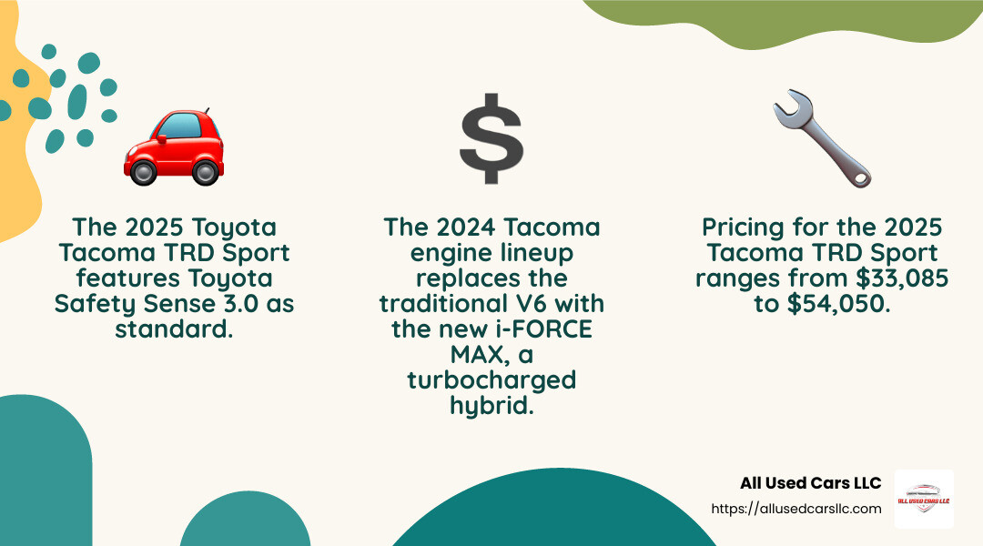 Toyota Safety Sense 3.0 - tacoma trd sport 2025 infographic 3_facts_emoji_nature