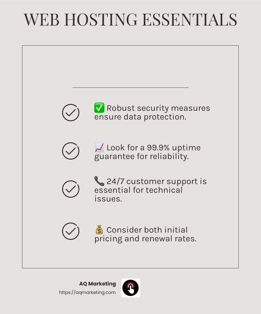 Affordable web hosting options - web hosting services infographic checklist-light-beige