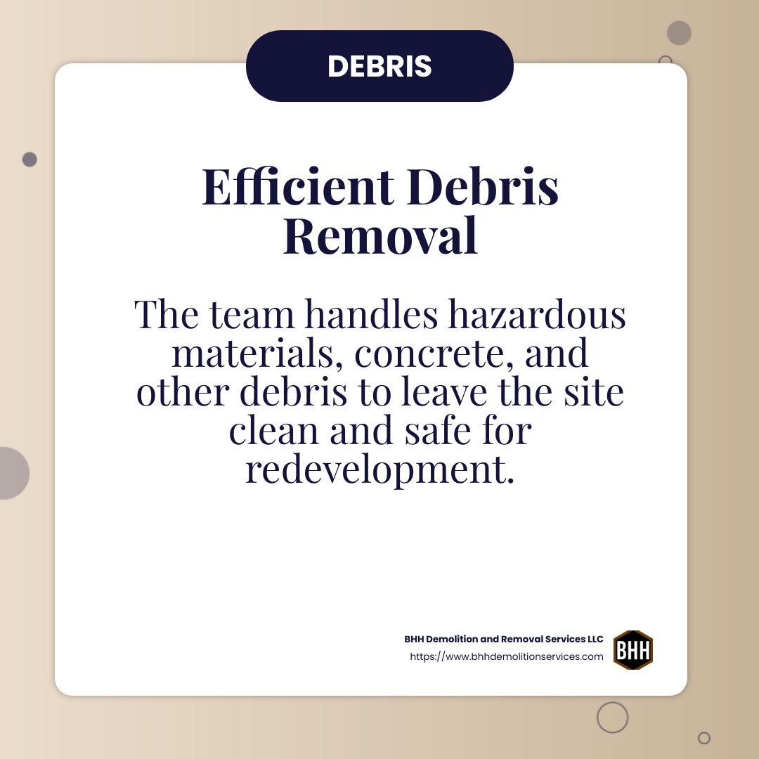 Debris Removal Efficiency - Building demolition Atlanta infographic simple-info-card