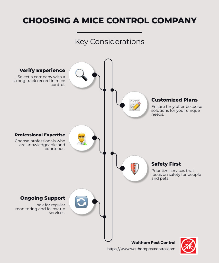 Choosing a Mice Control Company: Key Factors - Mice Control Company infographic infographic-line-5-steps-neat_beige