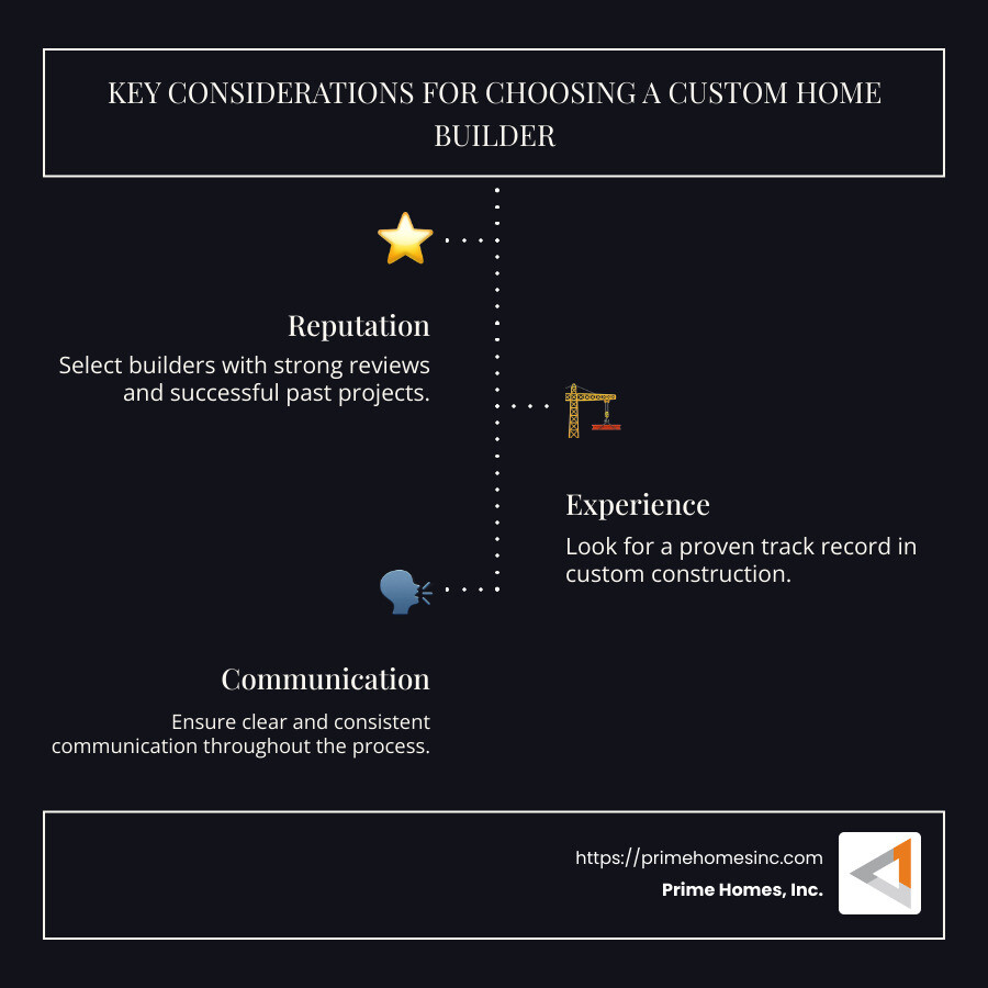 Key considerations for choosing a custom home builder - custom home builder near me infographic infographic-line-3-steps-dark